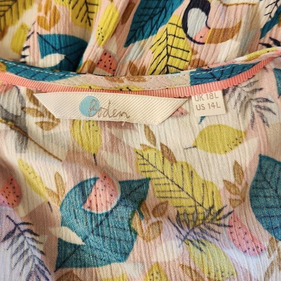 Boden Susannah Smocked Toucan Print Dress Size 14L - Picture 8 of 9